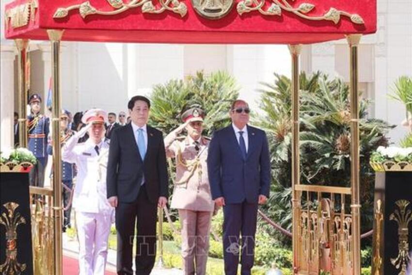 Lễ đón Chủ tịch nước Lương Cường thăm cấp Nhà nước Cộng hòa Arab Ai Cập