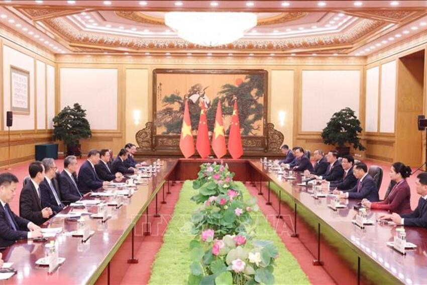 Chủ tịch nước Lương Cường hội đàm với Tổng Bí thư, Chủ tịch Trung Quốc Tập Cận Bình