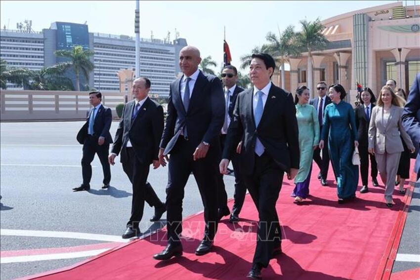 Chủ tịch nước kết thúc chuyến thăm Ai Cập, lên đường thăm Angola